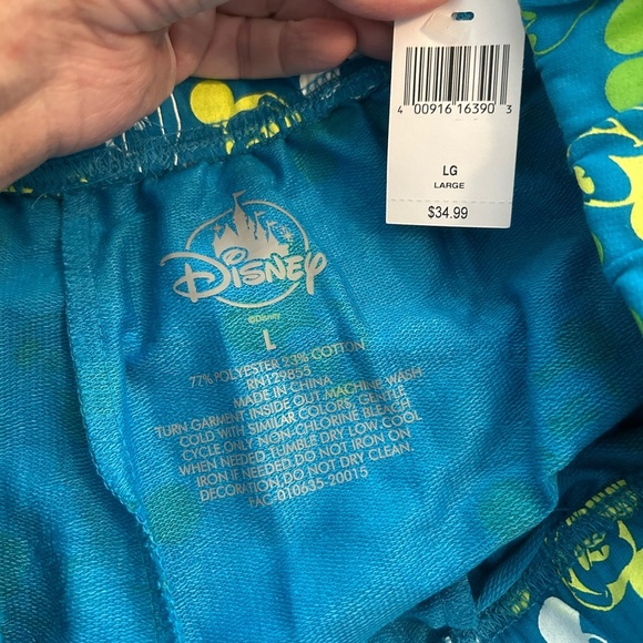 NWT Disney Parks Mickey Graphic Print Casual Balloon Cuffed Shorts SZ Large - Picture 6 of 6